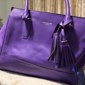 Coach Vibrant Purple Leather Tote